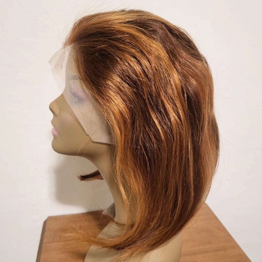 Weiqi Bob Wig Human Hair Highlight Bob Lace Front Wig